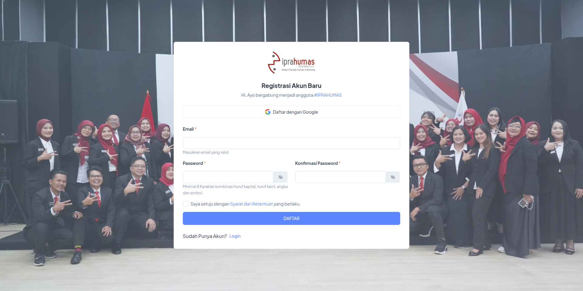 Panduan Registrasi Akun IPRAHUMAS